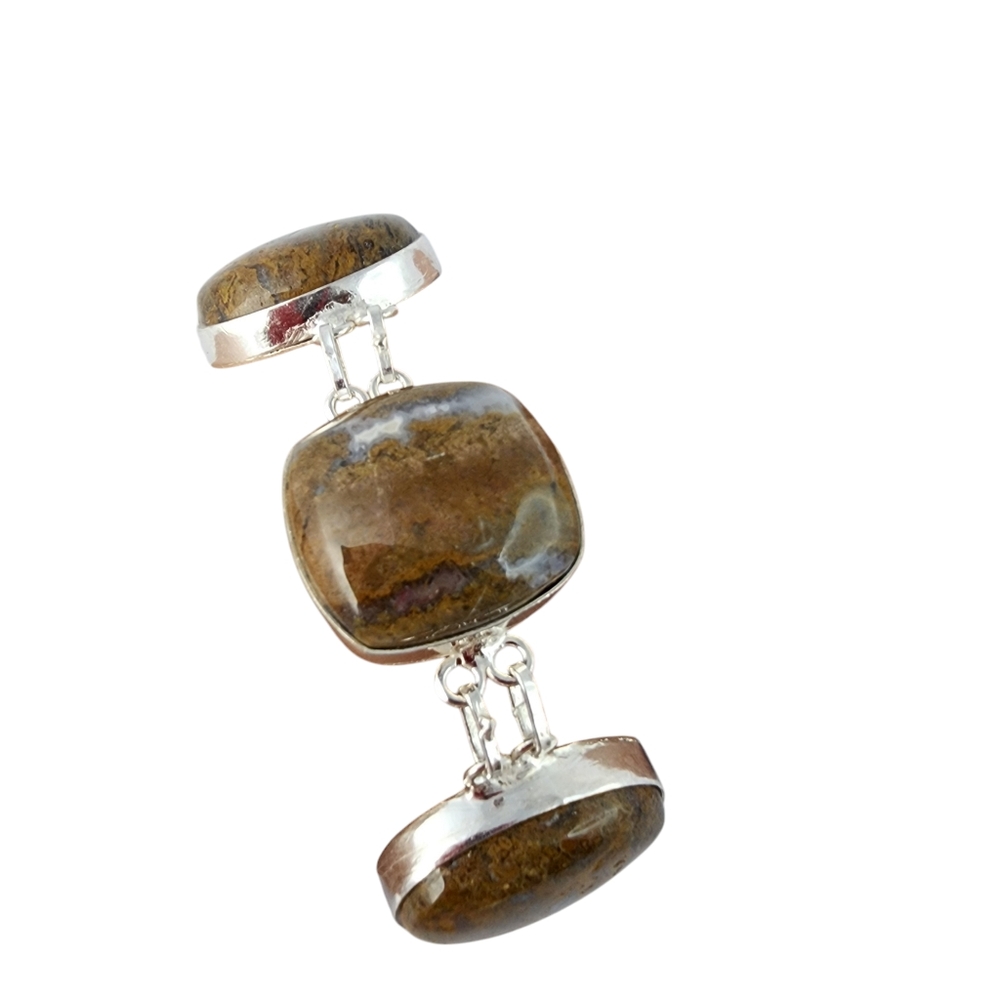 Picture jasper gemstone bracelet chunky statement bracelet